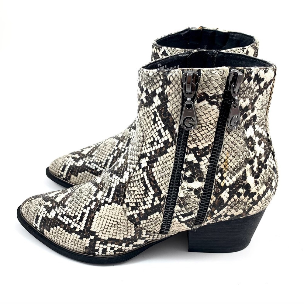 GUESS faux snakeskin python cowgirl ankle boots - Picture 12 of 14